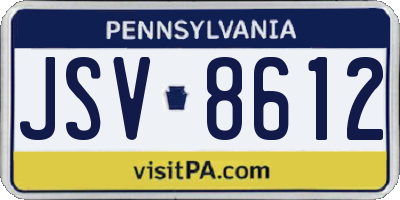PA license plate JSV8612