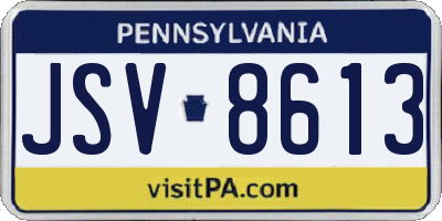 PA license plate JSV8613