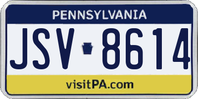 PA license plate JSV8614