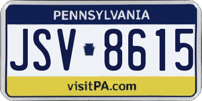 PA license plate JSV8615