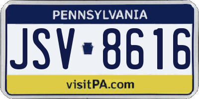 PA license plate JSV8616