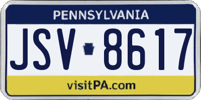 PA license plate JSV8617
