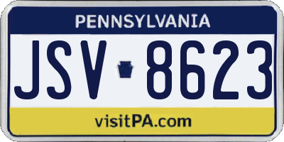 PA license plate JSV8623