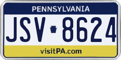 PA license plate JSV8624