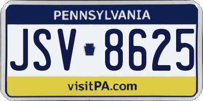 PA license plate JSV8625