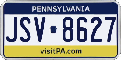 PA license plate JSV8627