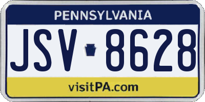 PA license plate JSV8628