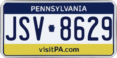 PA license plate JSV8629