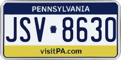 PA license plate JSV8630