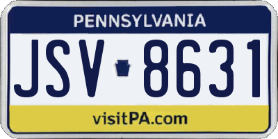 PA license plate JSV8631