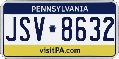PA license plate JSV8632