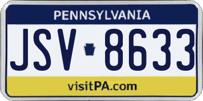 PA license plate JSV8633