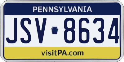 PA license plate JSV8634