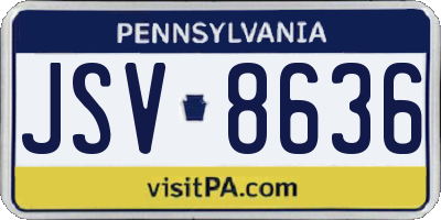 PA license plate JSV8636