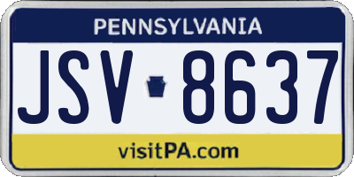 PA license plate JSV8637