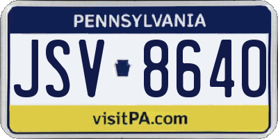 PA license plate JSV8640