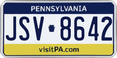 PA license plate JSV8642