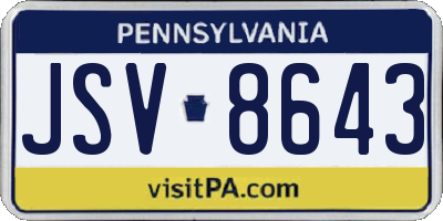 PA license plate JSV8643