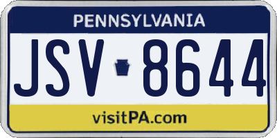 PA license plate JSV8644