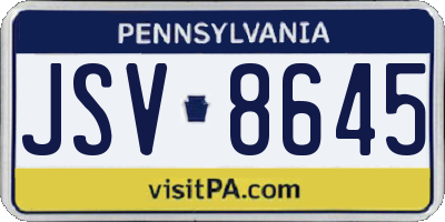 PA license plate JSV8645
