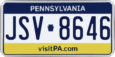 PA license plate JSV8646