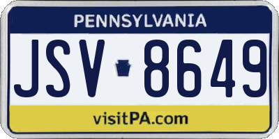 PA license plate JSV8649