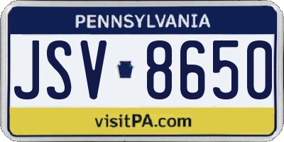 PA license plate JSV8650