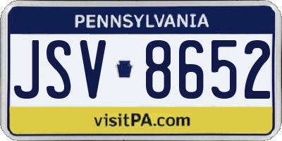 PA license plate JSV8652
