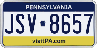 PA license plate JSV8657