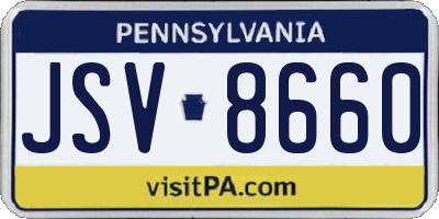 PA license plate JSV8660