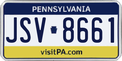 PA license plate JSV8661