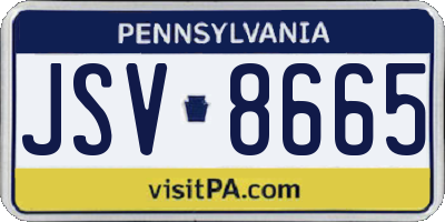 PA license plate JSV8665