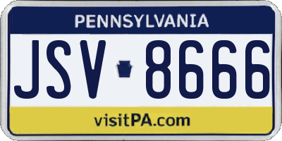 PA license plate JSV8666