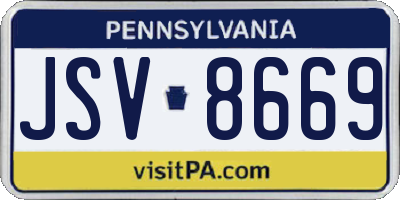 PA license plate JSV8669