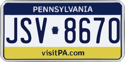 PA license plate JSV8670