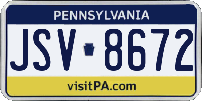 PA license plate JSV8672