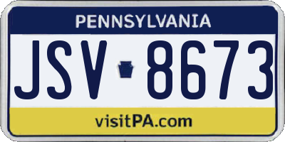PA license plate JSV8673