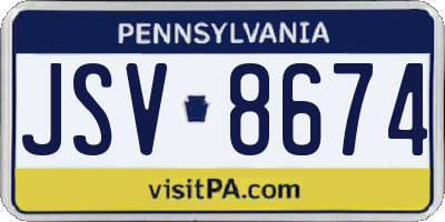 PA license plate JSV8674