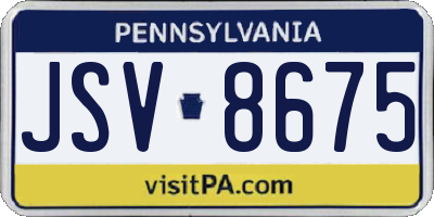 PA license plate JSV8675