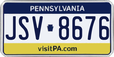 PA license plate JSV8676
