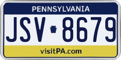 PA license plate JSV8679
