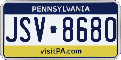 PA license plate JSV8680