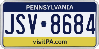 PA license plate JSV8684