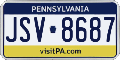PA license plate JSV8687