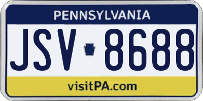 PA license plate JSV8688