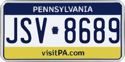 PA license plate JSV8689
