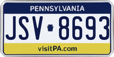 PA license plate JSV8693