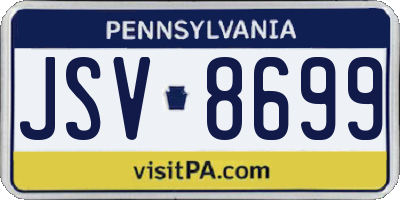 PA license plate JSV8699