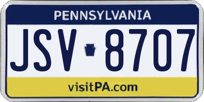 PA license plate JSV8707