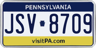PA license plate JSV8709